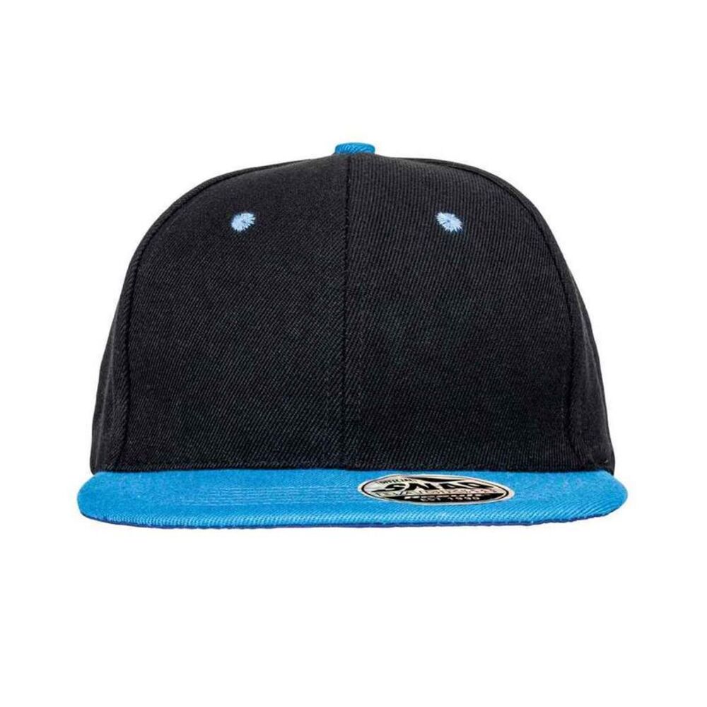 Result Headwear Original Bronx Flat  Cap / Black/Azure